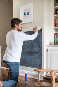 DIY magnetic chalkboard frame
