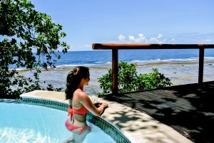 Enjoying the view from the infinity pool at the Duavata villa at the Namale resort in Fiji