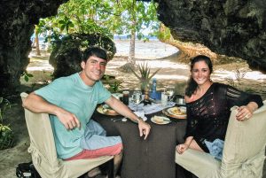 Lunch in the cave under the Nanise honeymoon suite at the Namale resort in Fiji