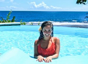 Enjoying the infinity pool at the Duavata villa at the Namale resort at Fiji