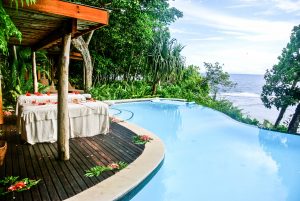 Pedicure overlooking the infinity pool at the Duavata villa at the Namale resort in Fiji