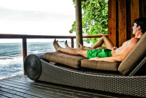 Enjoying the view from the lounge chair at the Duavata villa at the Namale resort in Fiji