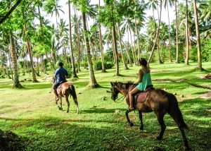 Horseback riding at the Namale resort in Fiji