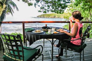 Lunch overlooking the ocean at the Namale resort in Fiji