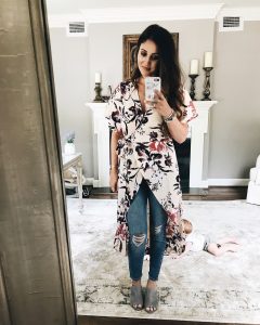 Leith High/Low Wrap Tunic Mirror Selfie